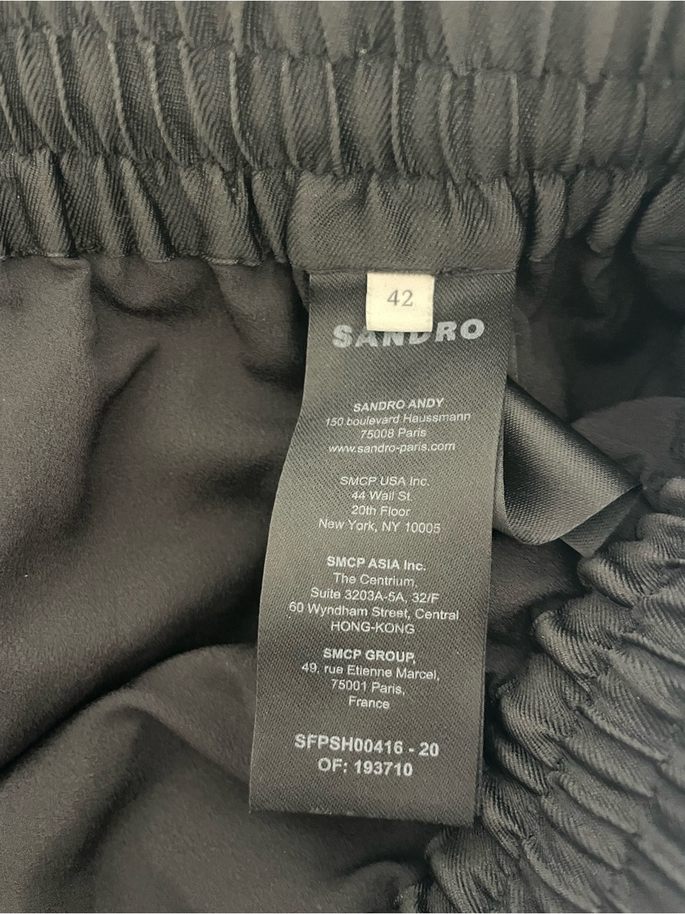 Sandro Black High-Waist Drawstring Shorts with Silver Stud Accents - Picture 10 of 11